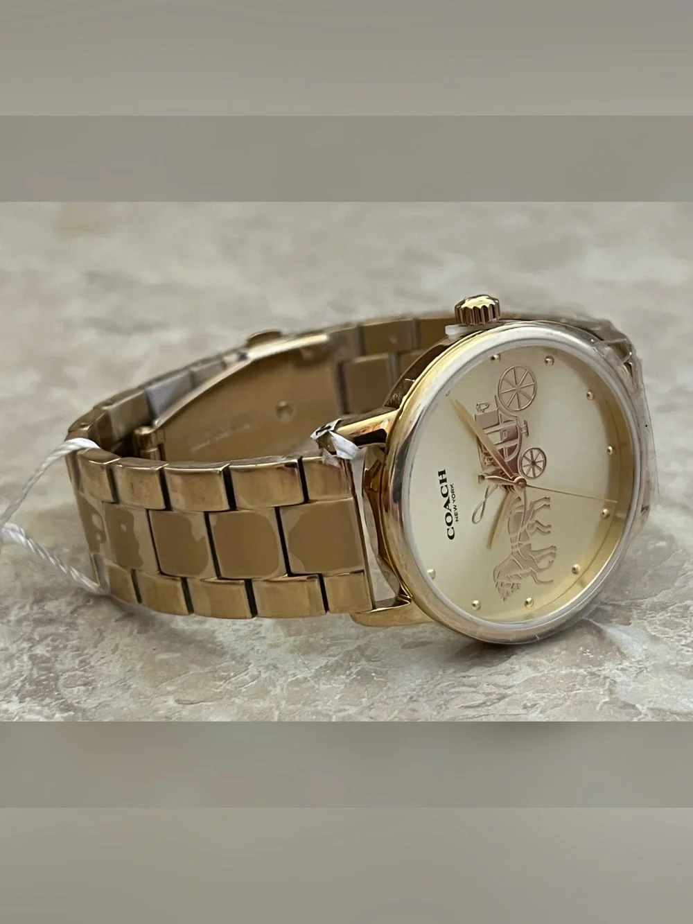 Coach Women’s Grand Goldtone Quartz Bracelet Watch